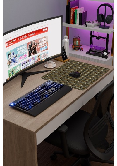 Art Deco Tarzı Kaymaz Dikişli Kauçuk Oyuncu Mousepad V3 - 48x40 Xl Gaming Mouse Pad Fare Altlığı