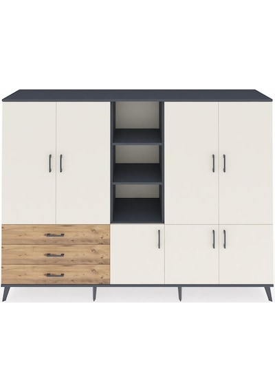 Hyperion Dolap 11 Raflı 3 Çekmeceli 7 Kapaklı 220x44x163 Antrasit Antrasit-aytaşı/çam Hyperion Dolap 11 Raflı 3 Çekmeceli 7 Kapaklı 220x44x163 Antrasit Antrasit-aytaşı/çam