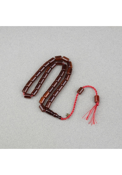 Omari Sıkma Kehribar Yumuşak Kesme Kesim Sistemli 7x10mm Tesbih