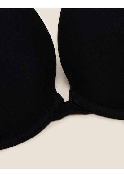 Marks & Spencer 3'lü Pamuklu Push Up T-Shirt Sütyeni T33006810 Krem