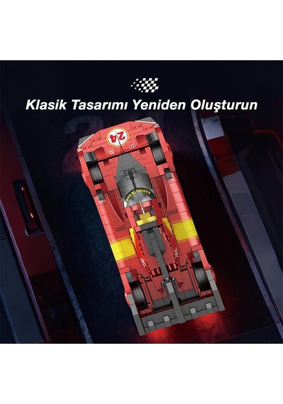 Reobrix Technic 11041 1/12 Ferrari 499p Araba Yaratıcı Yapı Blok Seti Building Blocks - 1370 Parça