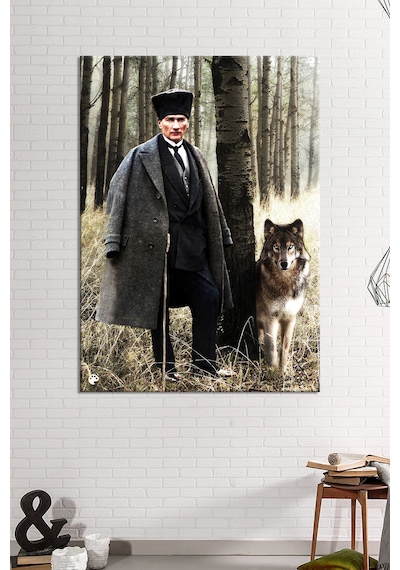 Mustafa Kemal Atatürk Kanvas Tablo Okullara İşyerlerine Uygun  (8 Farklı Ölçü) 70 x 50