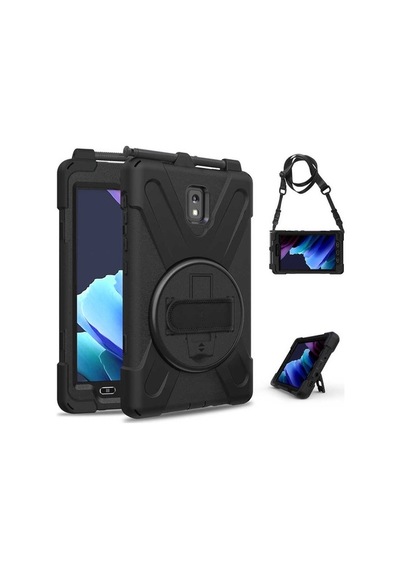 Galaxy Uyumlu Tab Active 3 T577 Zore Defender Tablet Silikon Kılıf - Siyah