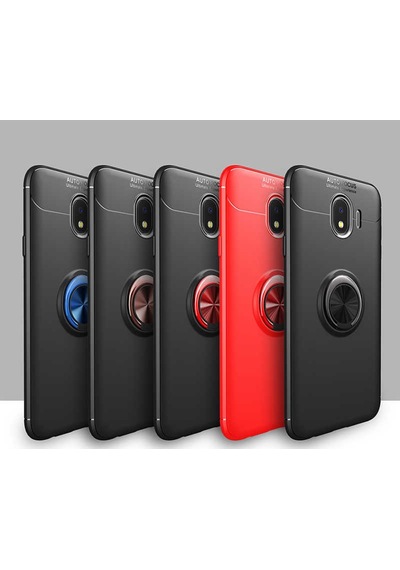 Samsung Uyumlu Galaxy J4 Kılıf Yüzüklü Magnetli Ravel Case