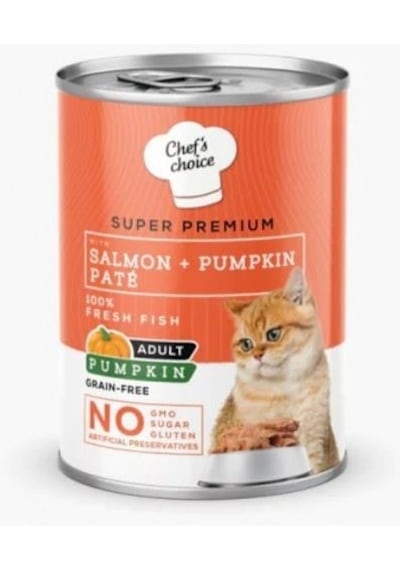 Chef's Choice Somonlu ve Balkabaklı Tahılsız Ezme Yetişkin Kedi Konservesi 400 G