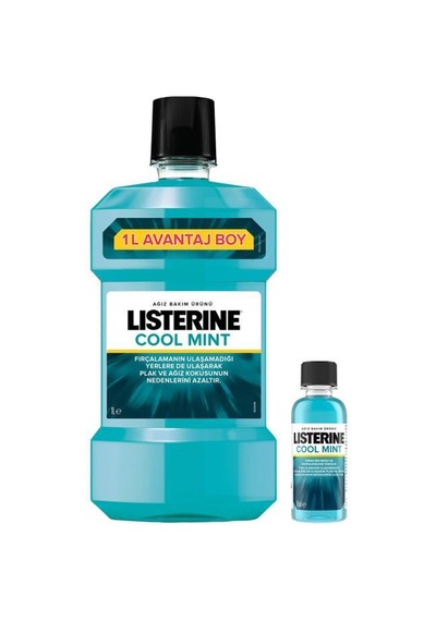 Listerine Coolmint 1000 ML + Listerine Mouthwash-Coolmınt 95 ML