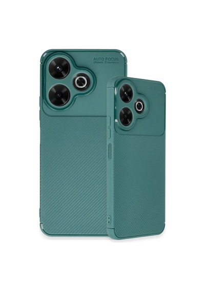 Xiaomi Redmi 13 4g Uyumlu Kılıf Auto Focus Karbon Kapak - Koyu Yeşil