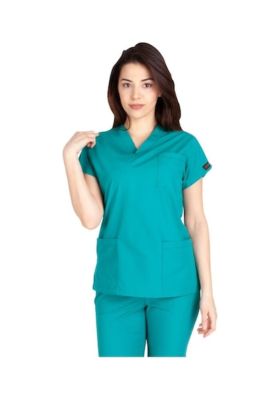 Kadın Doktor Hemşire Forması Scrubs Likralı Esnek Kumaş Hastane N (490701797)