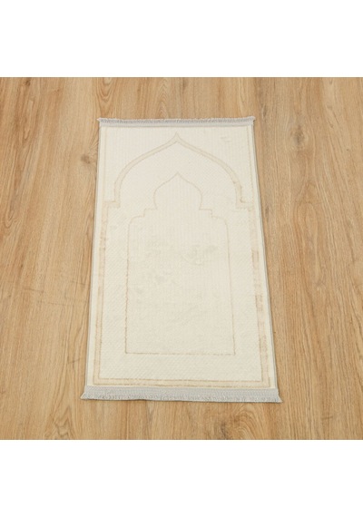 Lüks Kadife Elit Coçuk Seccade- Krem 40 82 Cm Çok Renkli