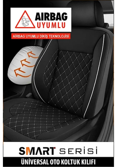 Suzuki Vitara Cabrio Etta 1.6 16v Et 97 Hp 1996 Uyumlu Smart Serisi Tay Tüyü Siyah-beyaz Oto Kılıfı Tam Set