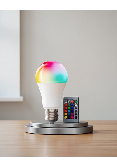 Rgb Led Ampul, Ayarlanabilir Parlaklık, Beyaz Ve Renkli Çok Renkli