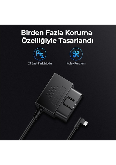 Obd Hardwire Kit Type-c Port Park Modu Destekli, 12v-24v Araç Güç Adaptörü M300, M550, M660, V600