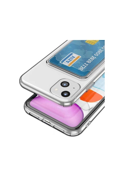 Apple Uyumlu iPhone 14 Plus Uyumlu Kartlıklı Şeffaf Zore Setra Clear Silikon Kılıf-renksiz Renksiz -