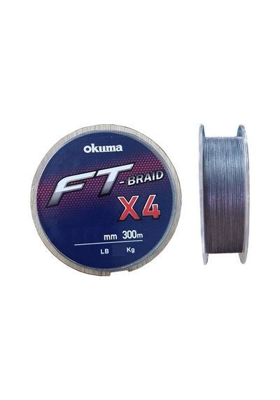 Okuma Ft-X4 Braided Line 300 Mt Grey Örgü Ip Misina # 0,130 Mm