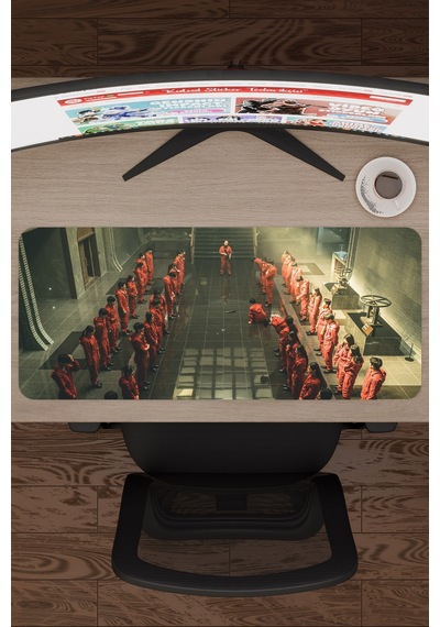 La Casa De Papel Kore V4 70x30 Xl Gaming Kauçuk Kaymaz Taban Mouse Pad Fare Altlığı