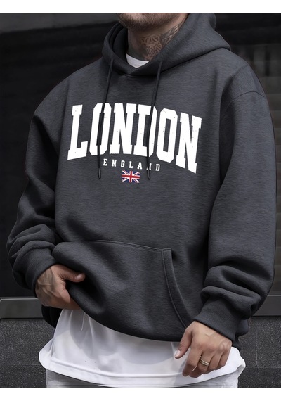 Startmore Tarzsokak Londra İngiltere Bayrağı Baskı Kazak Erkekler Için Sonbahar Hip Hop Kazaklar Polar Tüm Maç Uz Antrasit