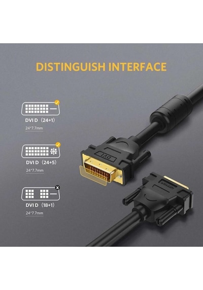 Ugreen 24+1 DVI to DVI 2K 60 Hz Görüntü Aktarma Kablosu 8 Metre