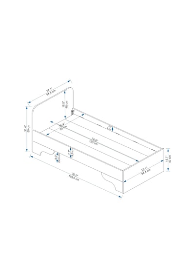 Arnetti Karyola 90x190 Luses Karyola Atlantik Çam Bej