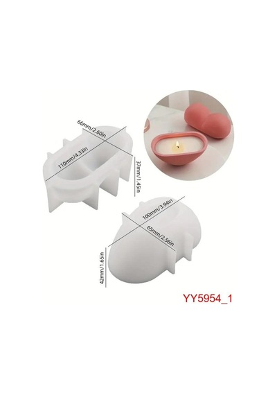 Yy5954 3d Kalp Şeklinde Mumluk Silikon Kalıp