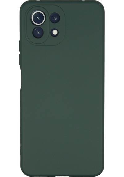 Xiaomi Mi 11 Lite Uyumlu Kılıf Nano İçi Kadife Silikon - Koyu Yeşil