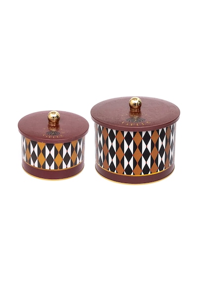 Evle Circus Topuz Kulplu Saklama Kabı 2'li Set 17.5 x 13 CM + 14 x 10 CM Çok Renkli