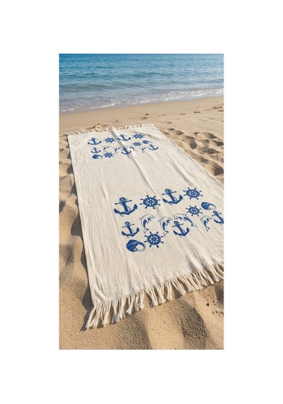 %100 Pamuk 4 Katlı Müslin Kumaş Plaj Havlusu / Peştemal / Banyo / Hamam Havlusu 90 X 190 Cm Ekru - 867220536 Ekru