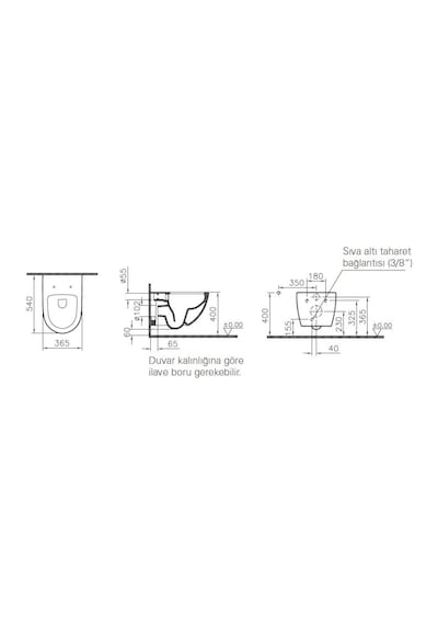 VitrA Sento Rim-Ex Kanalsız Asma Klozet + VitrA Slim Soft Klozet Kapağı