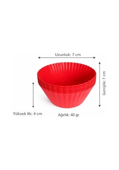 Silikon Muffin Kalıbı, Düz 6 Lı Paket Isıya Dayanıklı Yapışmaz 1 .