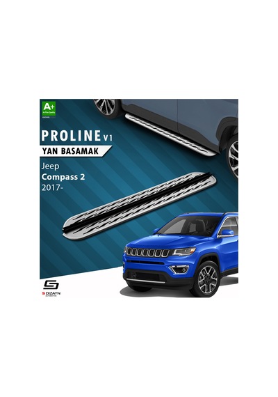 S-dizayn Jeep Compass 2 Oem Still Pro V2 Aluminyum Yan Basamak 173 Cm 2017 Üzeri A+ Kalite