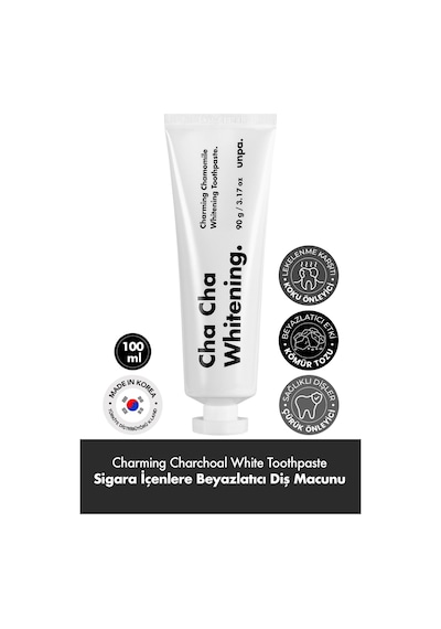 Unpa Kahve ve Sigara İçenler İçin Kore Beyazlatıcı Vegan Diş Macunu UNPA Cha Cha White Toothpaste