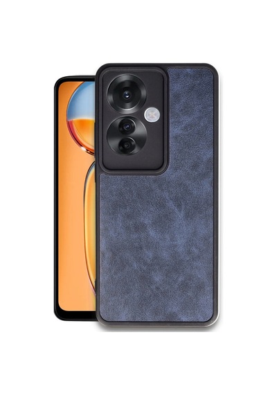 Oppo Reno 11f Kılıf Aras Deri Kapak - Lacivert -