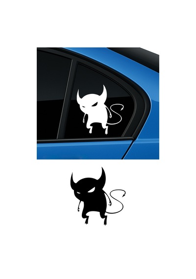Küçük Şeytan Sticker,oto Sticker,yakıt Deposu Depo Kapağı Sticker 11x10 Cm