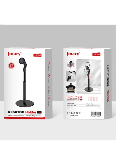 Jmary Mk-86 360 Derece Dönebilen Magnetik Düz Zemin Telefon Tutucu Siyah