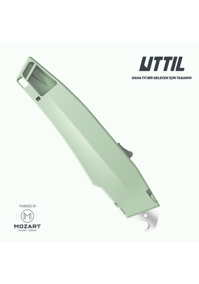 Uttıl Pruk06-h Otomatik Geri Çekmeli Kanca Bıçaklı Güvenlik Maket Bıçağı Güçlü Vidasız Gövde