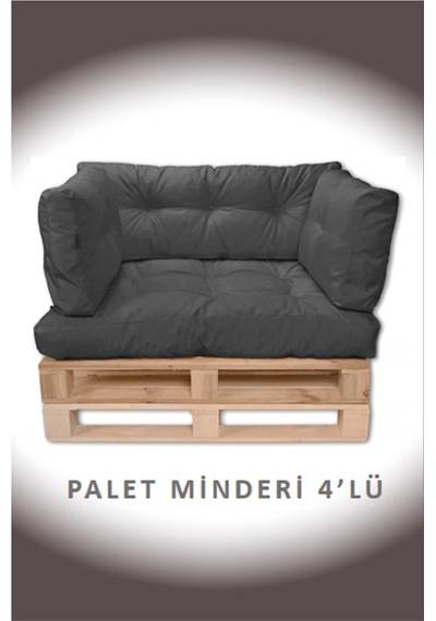 Dış Ve Iç Mekan Palet Bahçe Balkon Havuz Başı Yer Minderi Koltuk Minderi Takımı Gri Model