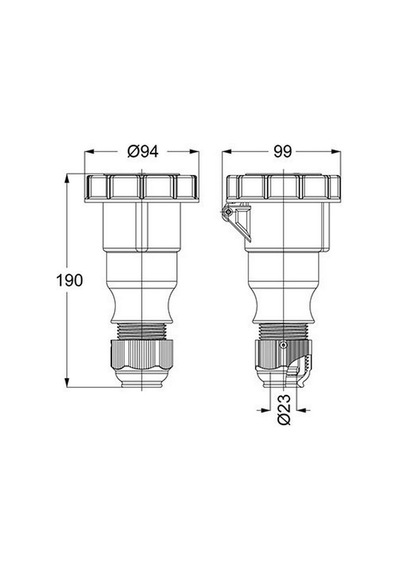 Mete Enerji 4x32a. Ip67 Uzatma Prizi Vidalı Bağlantı T310282v