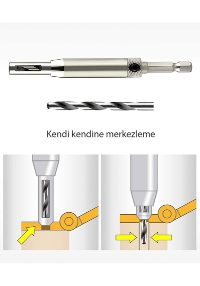 Rox Wood 0086 Kendinden Merkezlemeli Bits Saplı Matkap Ucu Seti  7