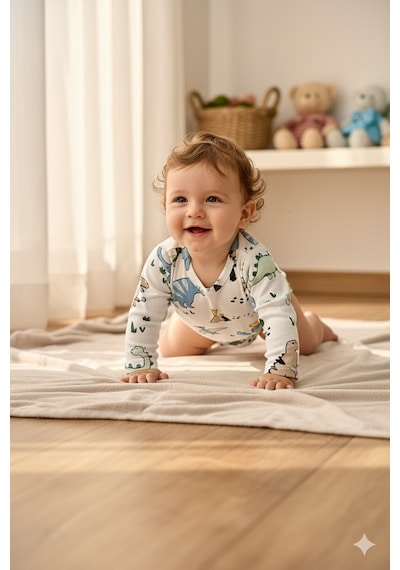 Hello Baby Dinozor Body Yeşil