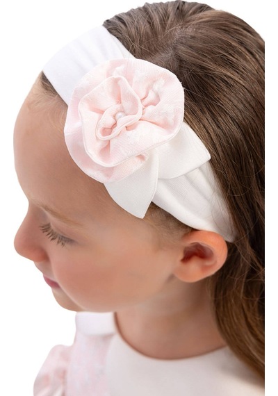 Kız Bebek Bandanalı Güpürlü Elbise Pembe 36172 Pembe