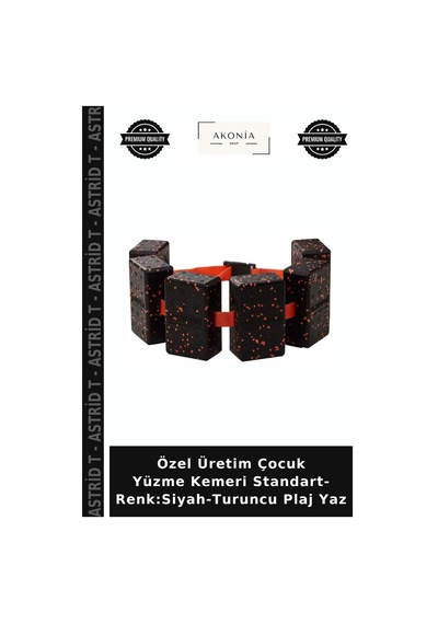 Özel Üretim Çocuk Yüzme Kemeri Standart- Renk:siyah-turuncu Plaj Yaz Siyah - Turuncu