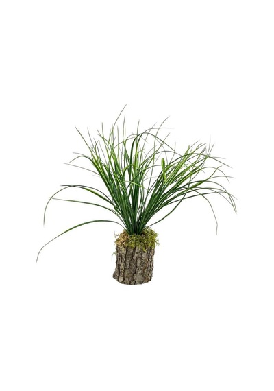 Yapay Çiçek Kütük Saksıda Saz Otu 35Cm Dekoratif Masa Çiçeği 40x