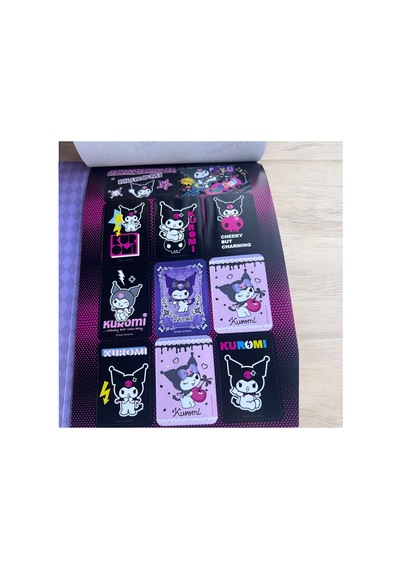 Bak Gel Al Hello Kitty Ve Arkadaşları - Kuromi Sticker Albümü, Eğlenceli Sticker Defteri - Bgakuromi006 Pembe - Gri