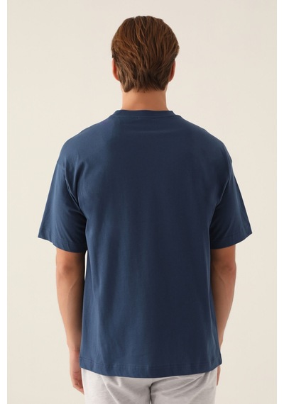 Harvard Veritas Koyu İndigo Erkek T-shirt 5274-42906 Koyu İndigo