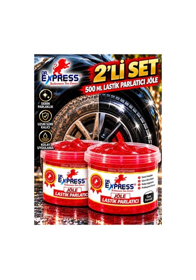 Premium Lastik Parlatıcı Jöle 500 Ml Parlak Görünüm Uzun Süre Etkili Yeniler Reçel Parlatıcı 2'li Set Suya Dayanıklı - 935569301