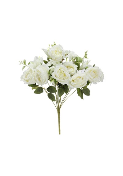 Yapay Gül Lilyum Ortanca Demeti 49 Cm Beyaz-10049