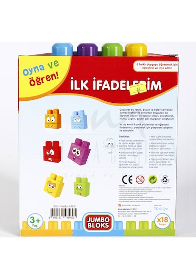 18 Parça Jumbo Bloks İlk Ifadelerim Puzzle Yapboz  Oyuncak Se