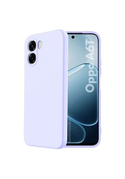 Oppo A6t Uyumlu Silikon Kılıf - Pastel Renk Tonu Kamera Korumalı Esnek Kapak - Lila