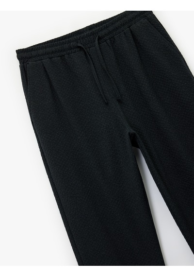 Koton Duble Paça Cepli Viskon Karışımlı Beli Bağcıklı Pantolon Lacivert 6sam40008hw Lacivert