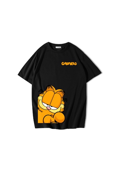 Brz Collectıon Brz Collection Unisex Oversize Garfield T-shirt Siyah
