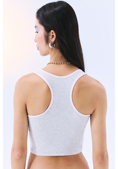 Penti Remoable Padded Racer Back Crop Açık Gri Üst - Stitch Koleksiyonu Açık Gri Melanj Penti Remoable Padded Racer Back Crop Açık Gri Üst - Stitch Koleksiyonu Açık Gri Melanj